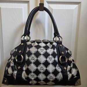 MCM BLACK AND GREY TOTE/HAND BAG-AUTHENTIC